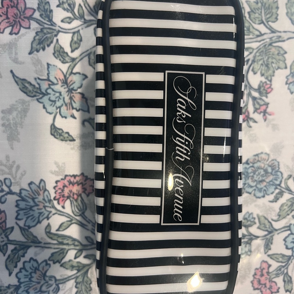 Saks Fifth Avenue Black and White Striped Case